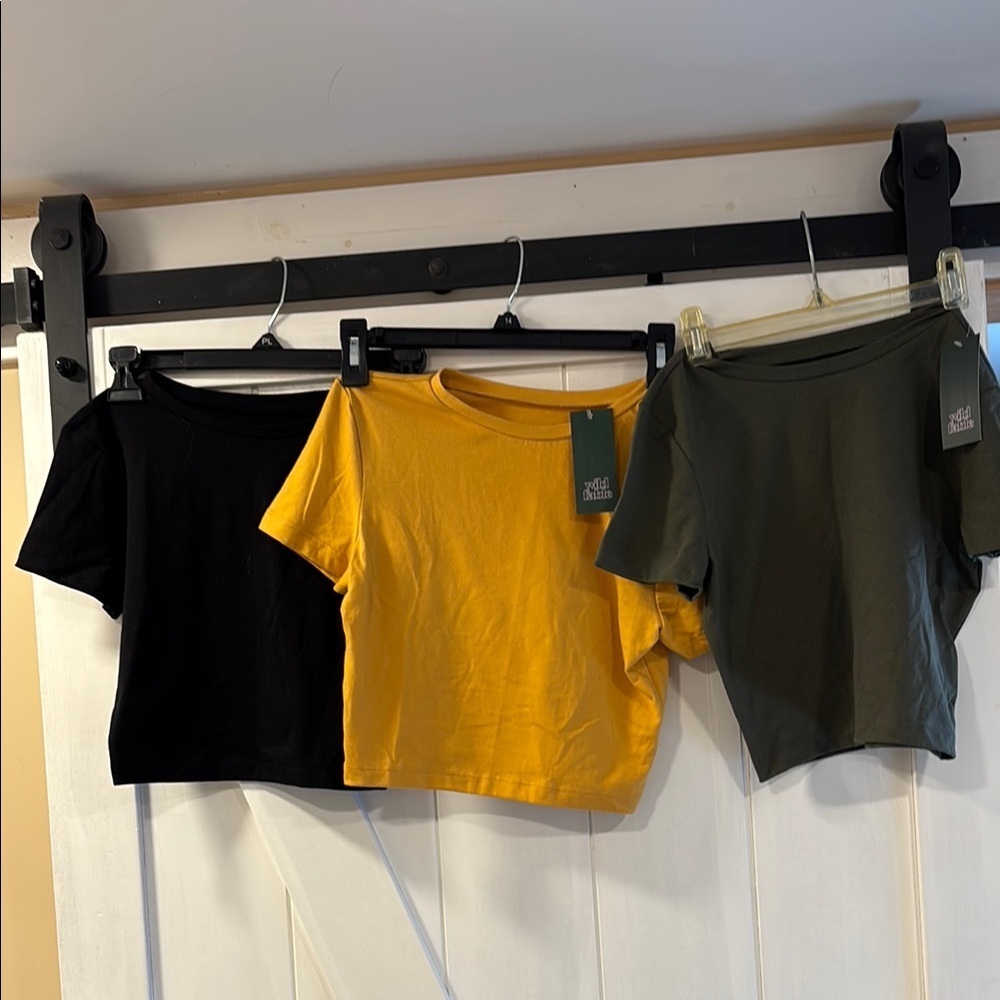 Wild Fable Crop Tops - Black, Yellow, Green size S